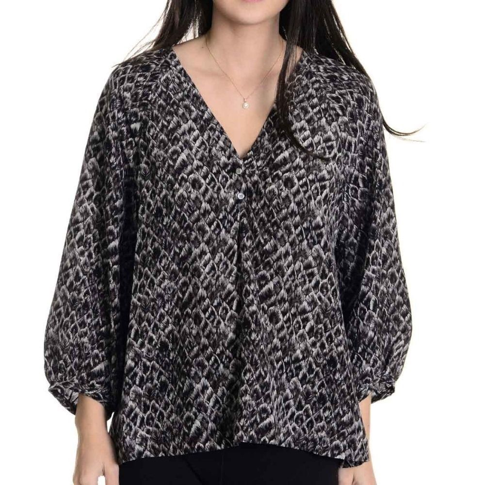 NEW Joie Robin Print Silk Peasant Blouse